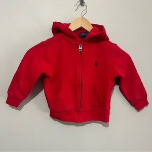 Ralph Lauren Toddler Hoodie 2T red with blue logo